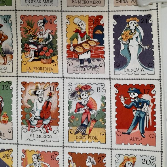 Alexander Henry "cartas marcadas" Cotton Fabric White Multi-Color 1 7/8 yards - Picture 4 of 11